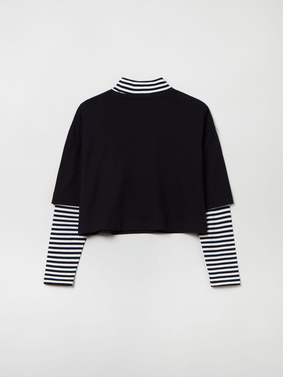 T-shirt combinata con stampa Wednesday_1