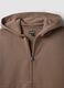 Beige organic cotton zip-up hoodie for boys, relaxed fit_2