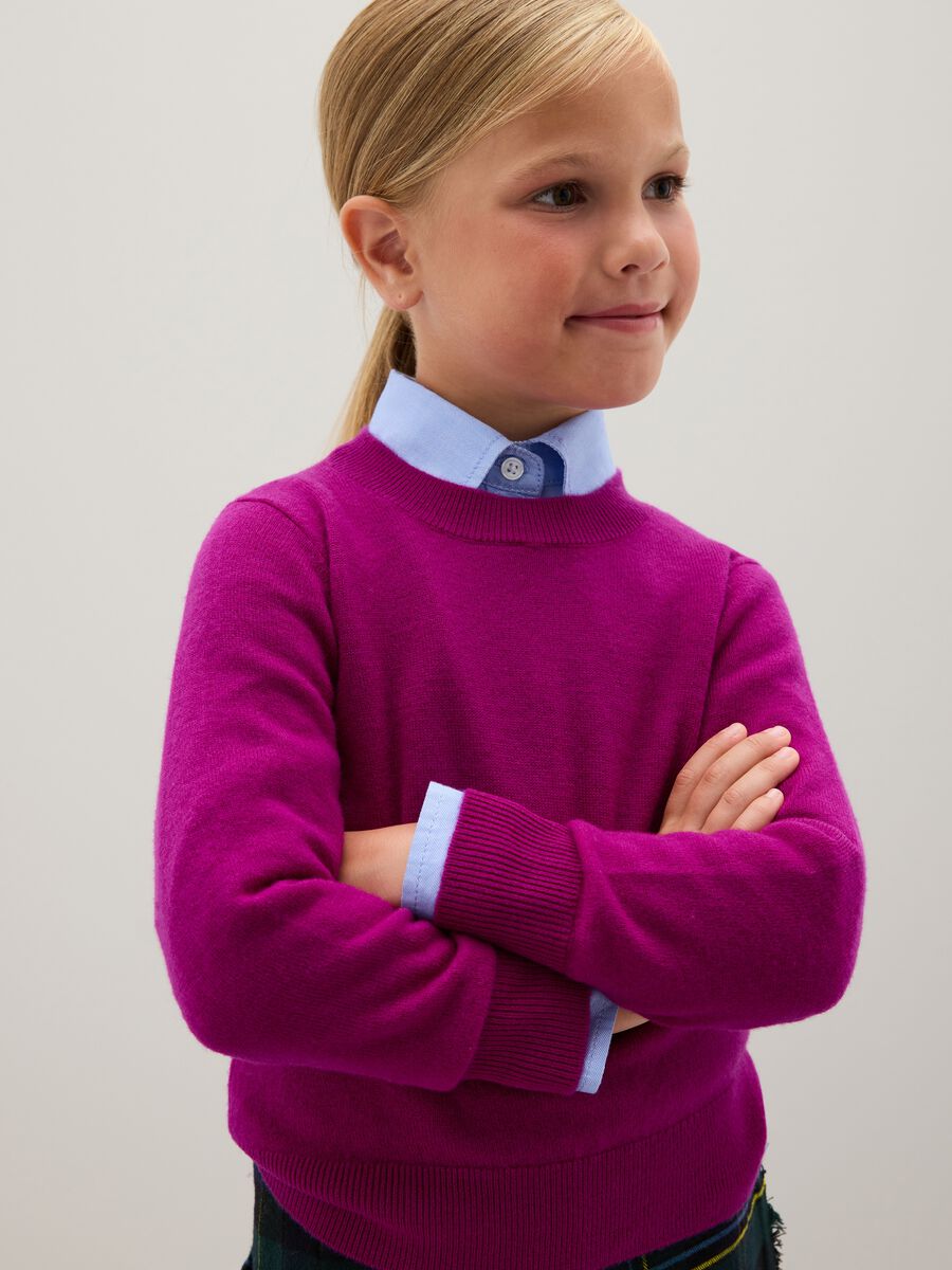 Purple girl's pure wool jumper_1