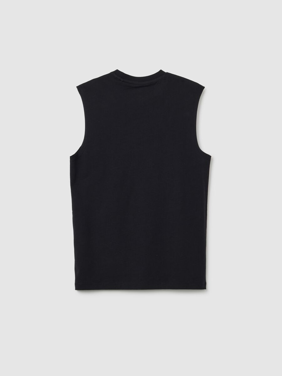 Canotta da ragazzo in puro cotone nera regular fit_4