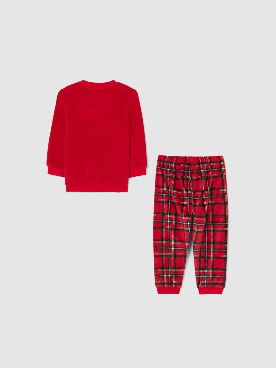 Multicolour Baby Velour Pyjamas with Print_1