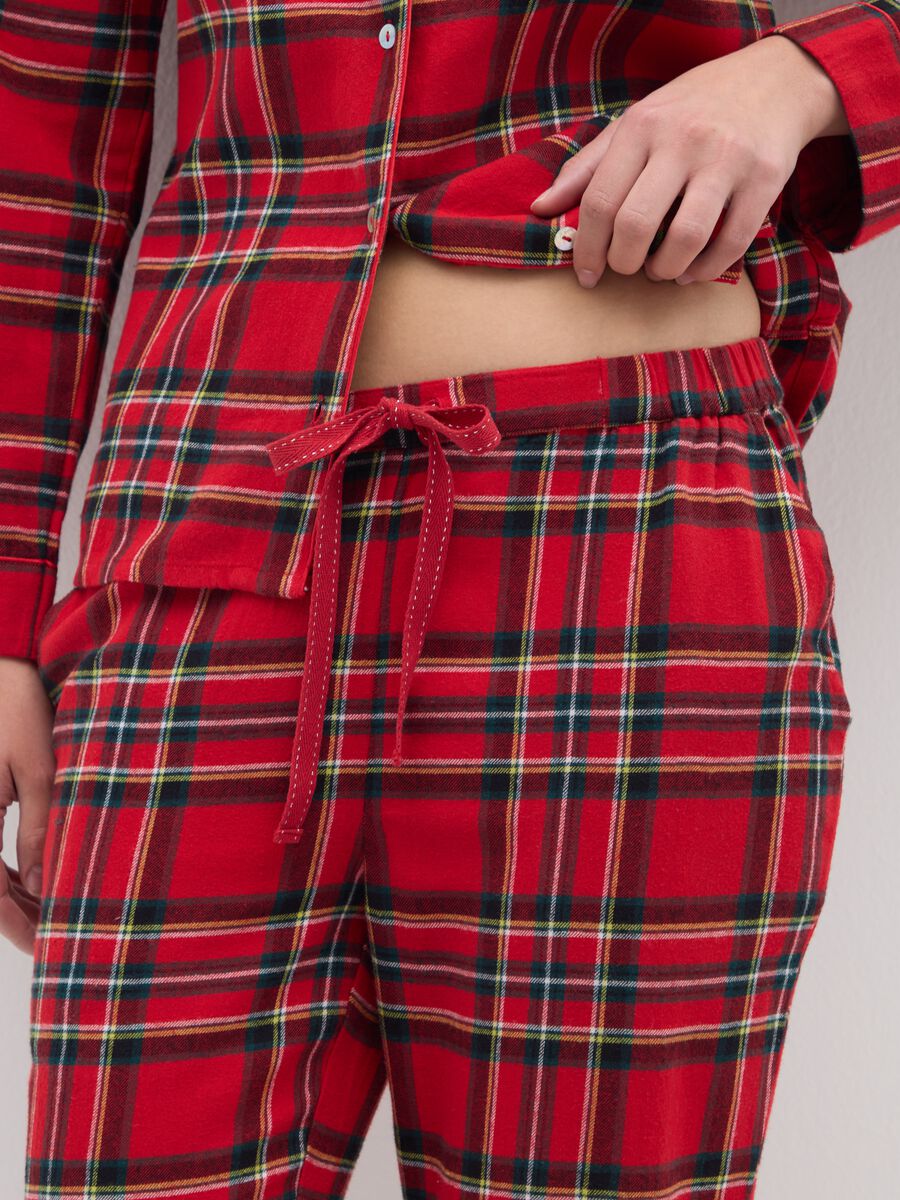 Multicolour plaid pure cotton pyjamas, regular fit_3