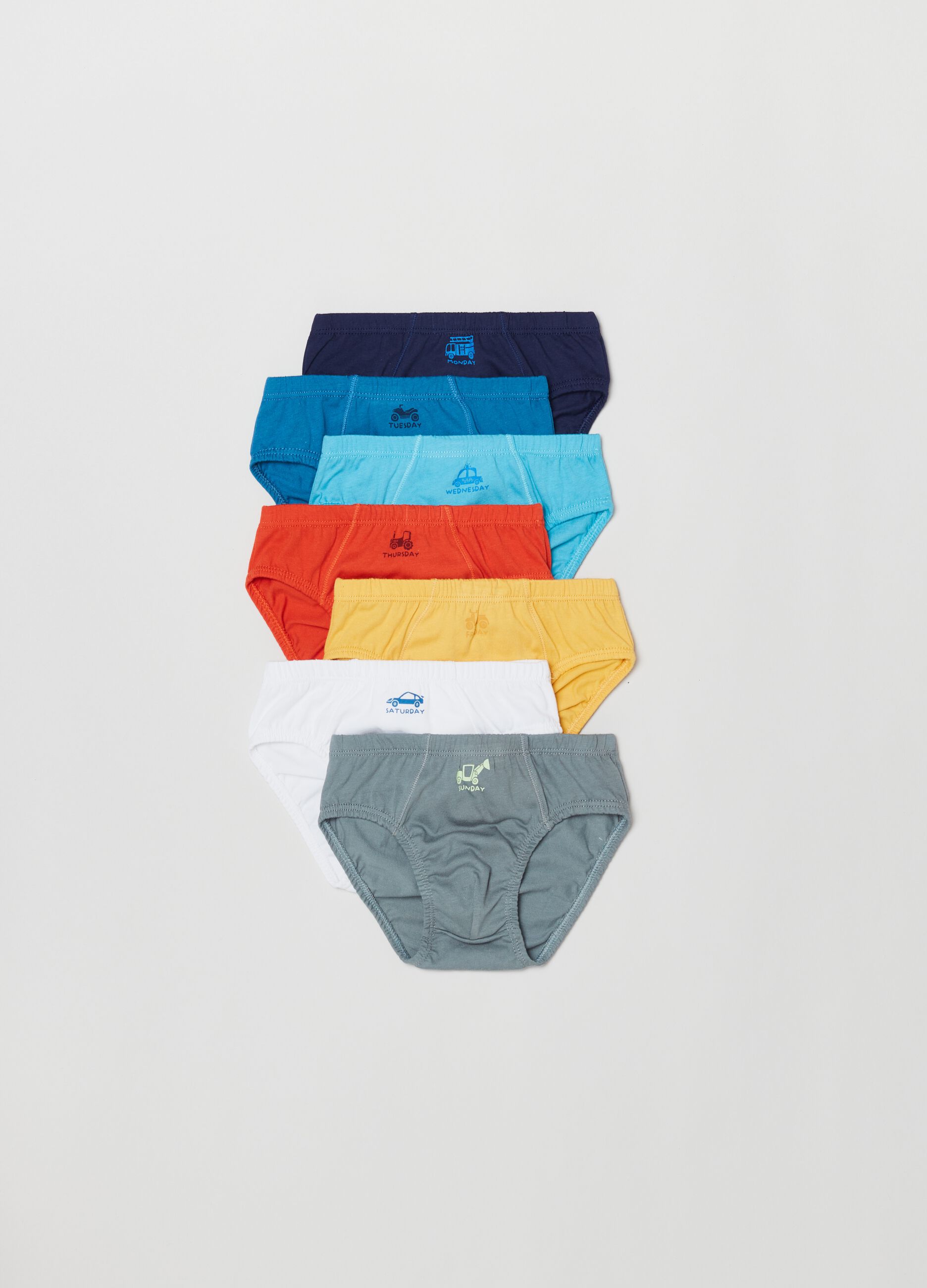 Multipack sette slip in cotone con stampa_0