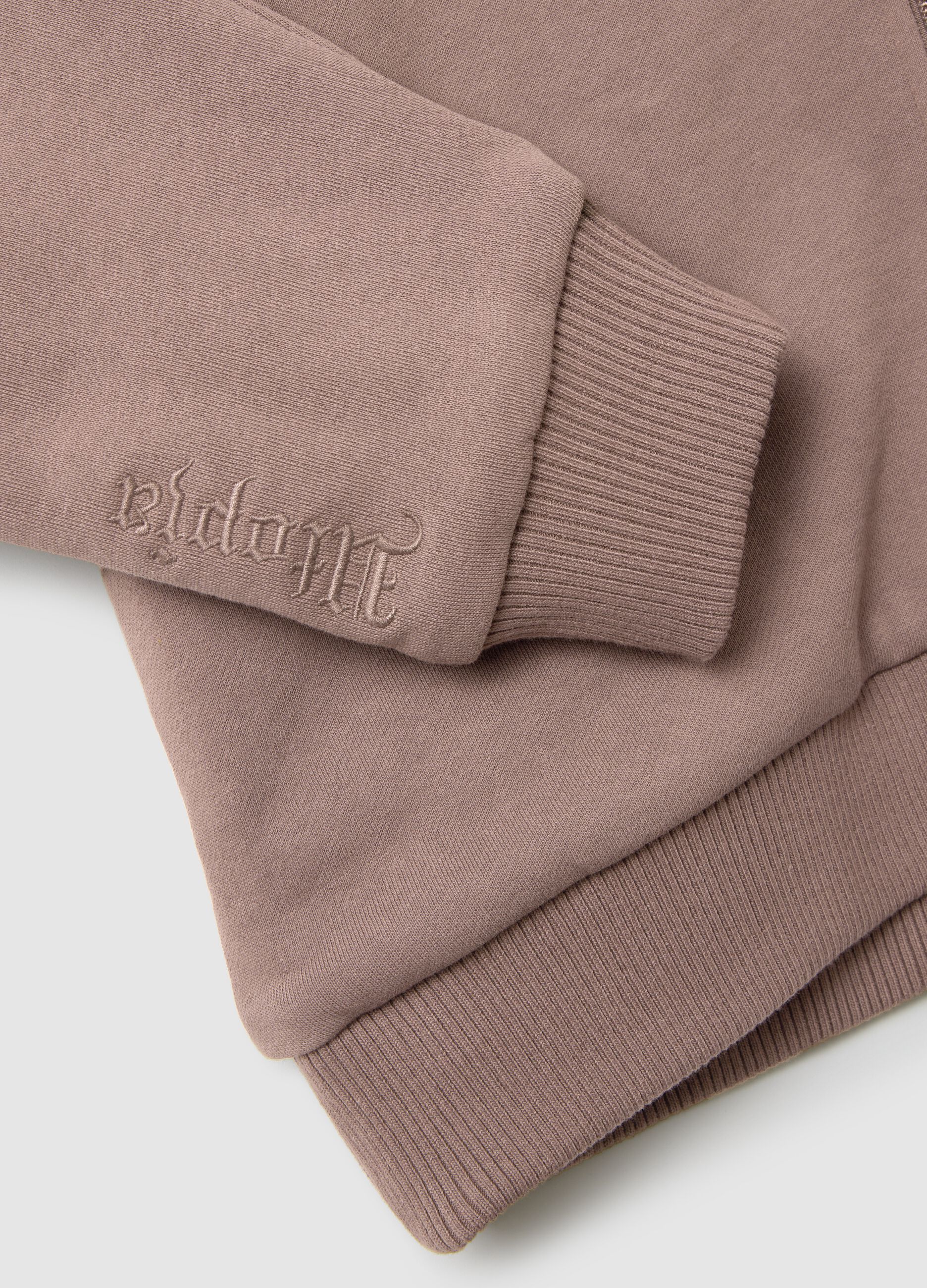 Reversible Teddy Full-Zip Hoodie Mocha