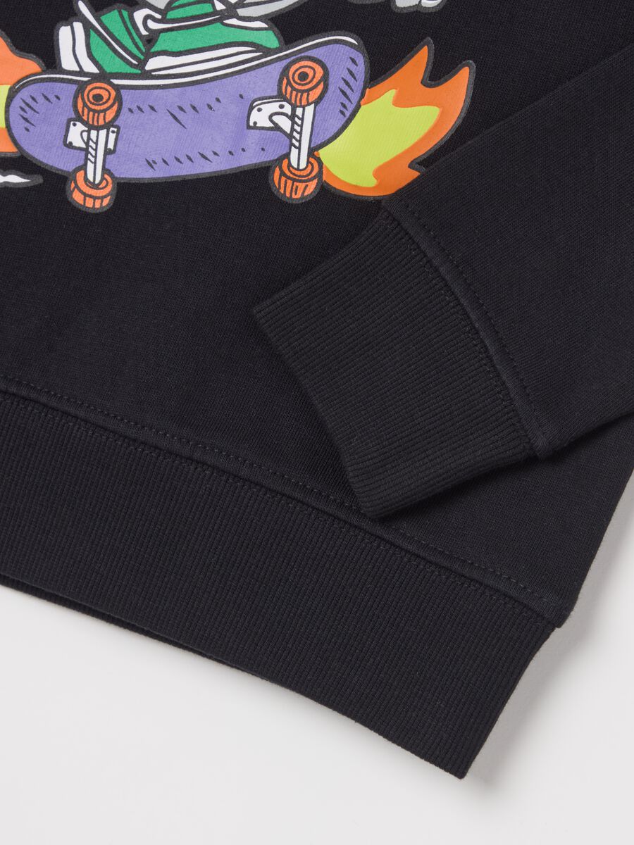 French Terry sweatshirt with skater monster print_3