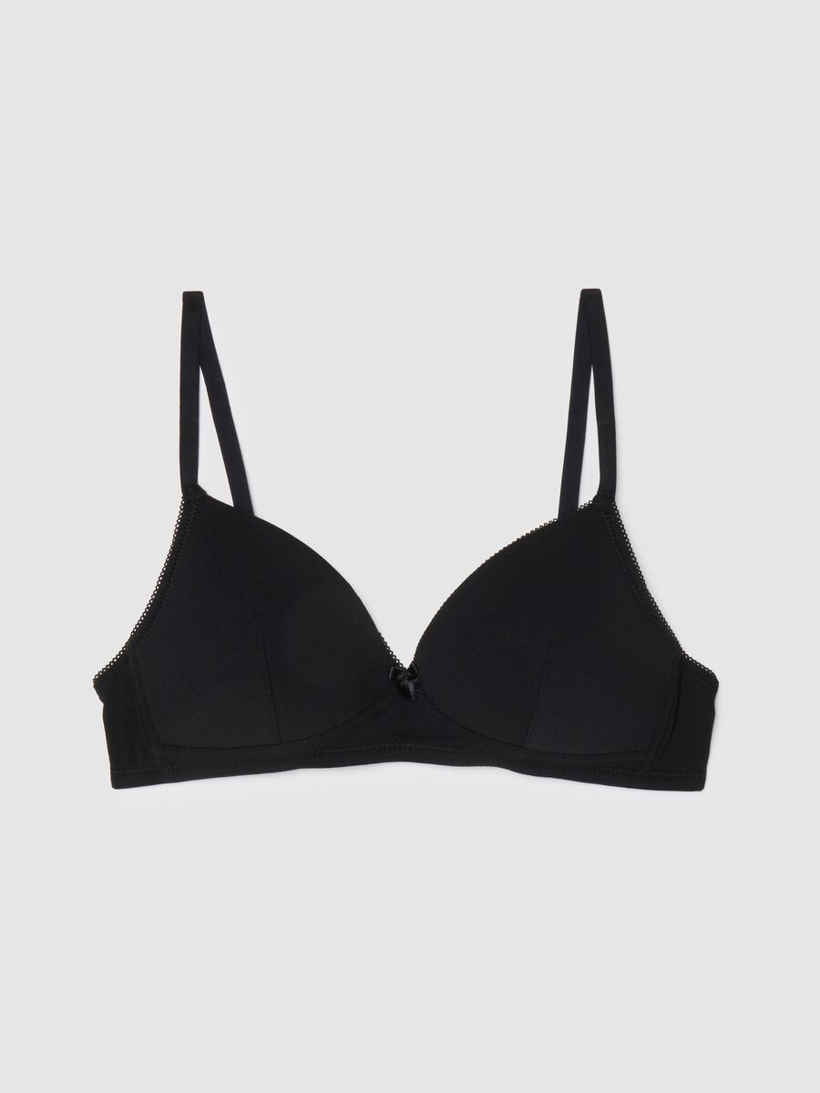 Reggiseno da donna in cotone elasticizzato nero_4