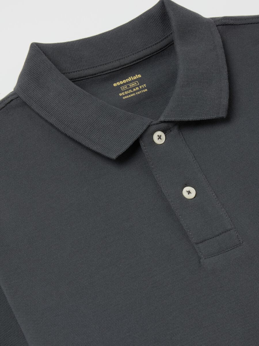 Solid colour polo shirt in organic cotton_5