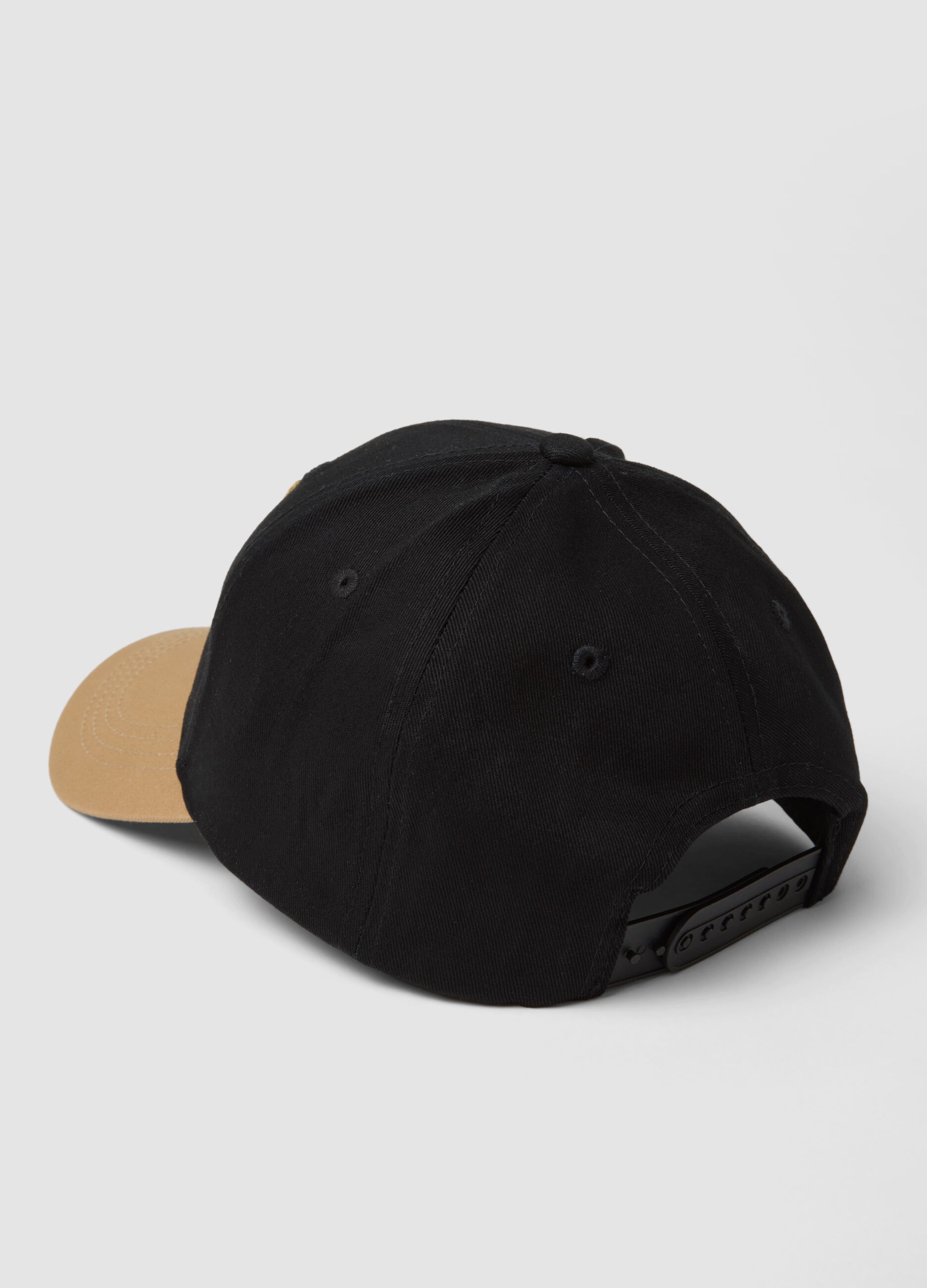 Black and beige pure cotton baseball cap with Los Angeles FC embroidery