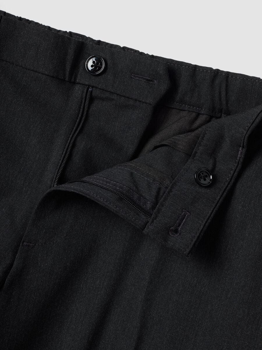 Pantaloni chino grigi in twill di viscosa elasticizzata slim fit_5