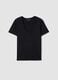 T-shirt in puro cotone nero regular fit con collo a V_0