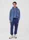 Blue cotton-blend hooded sweatshirt with logo_1