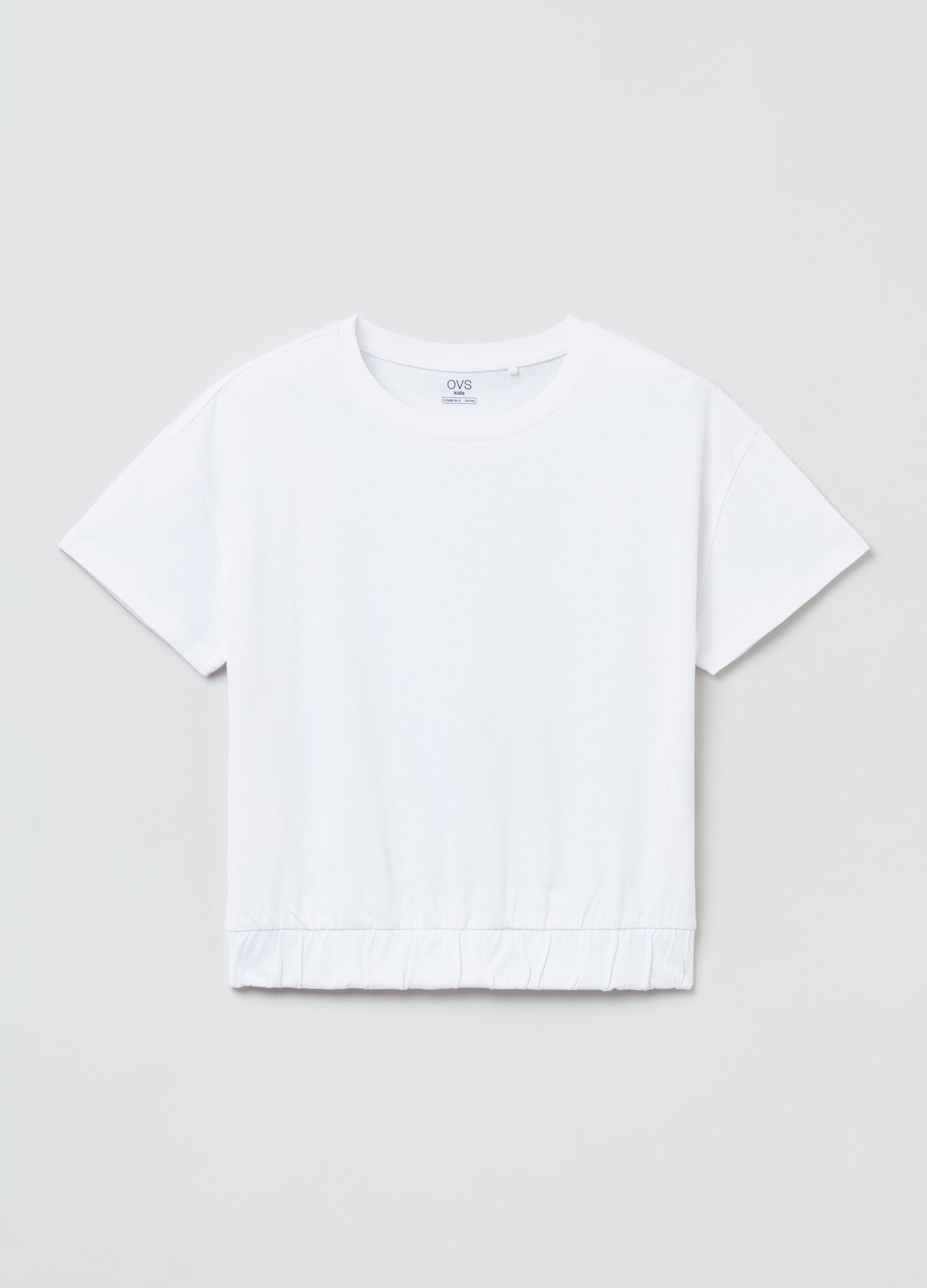 Cotton T-shirt with elastic base