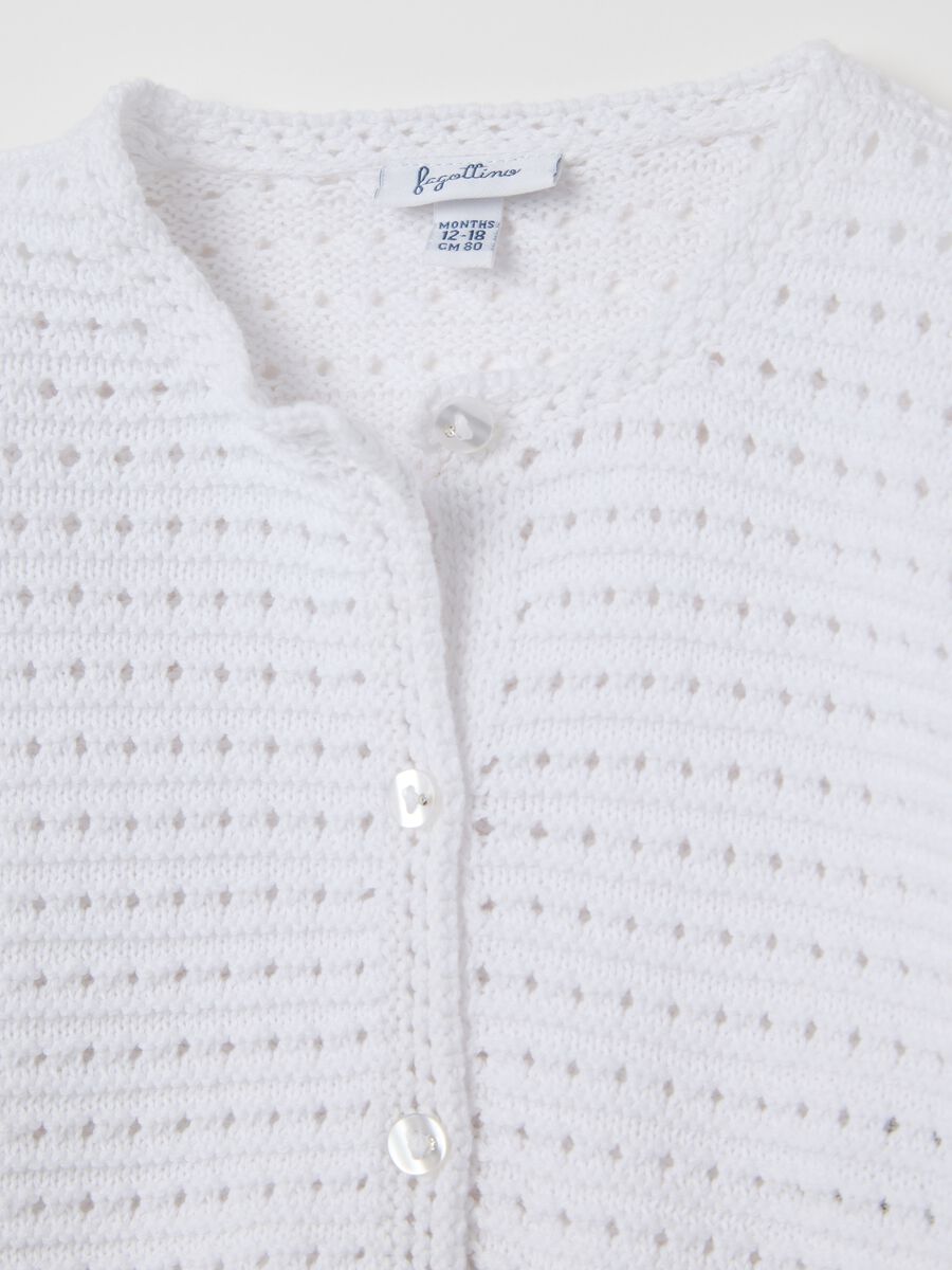 White cardigan in openwork cotton_3