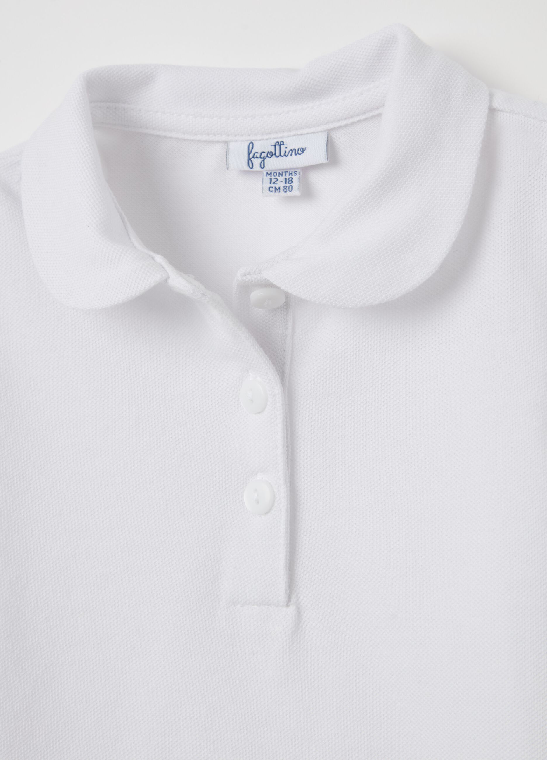 Piquet polo shirt with rounded collar
