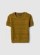 Yellow pure cotton regular fit knitted shirt_4