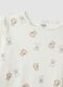 White pure organic cotton ribbed pyjamas with teddy bears for girls_2