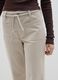 Beige flared corduroy trousers_3