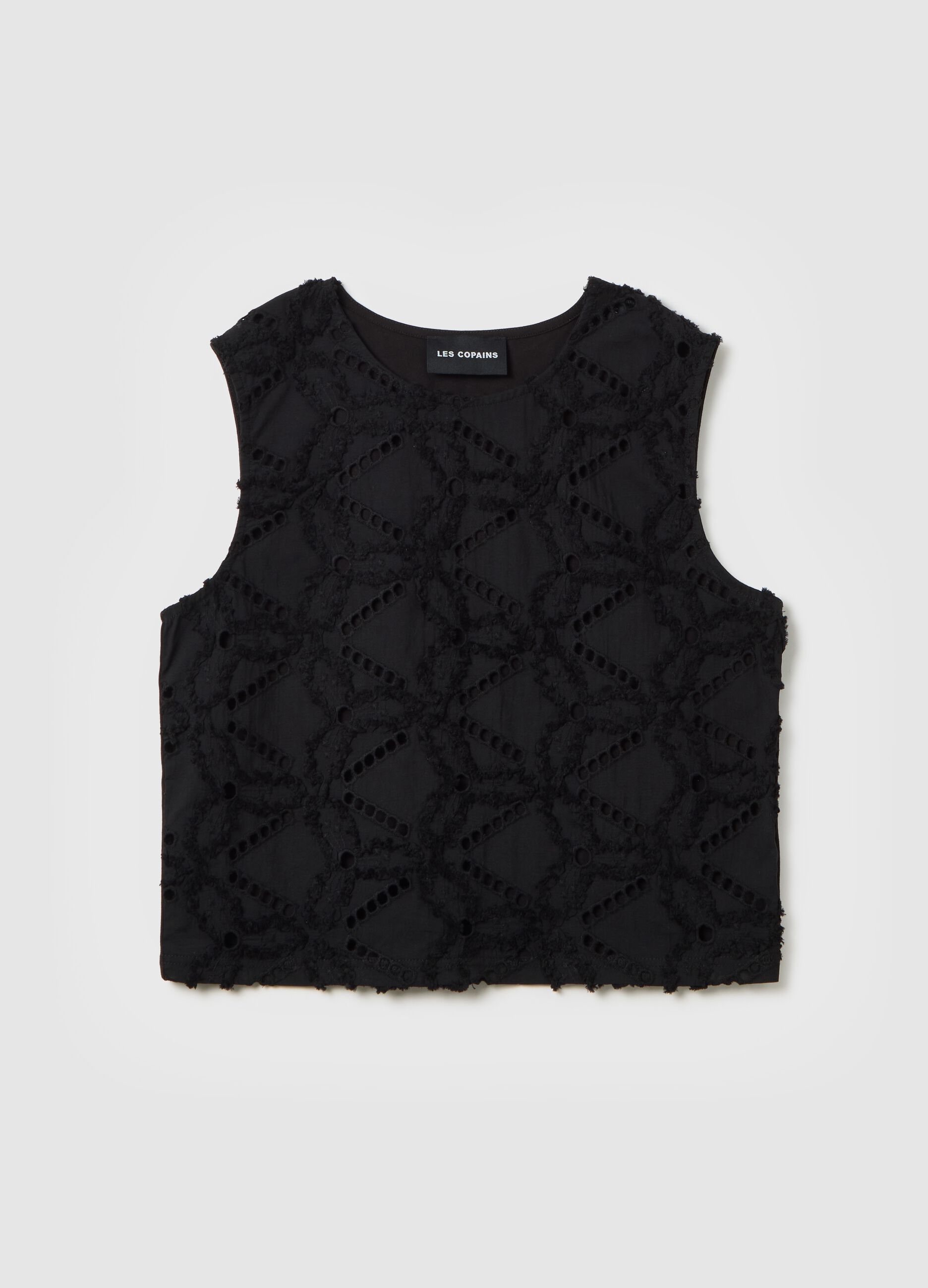 Canottiera da donna in puro cotone nero regular fit