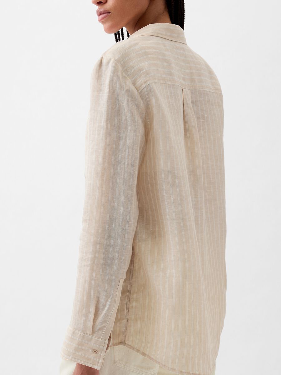 Boyfriend-fit shirt in linen with pocket_1