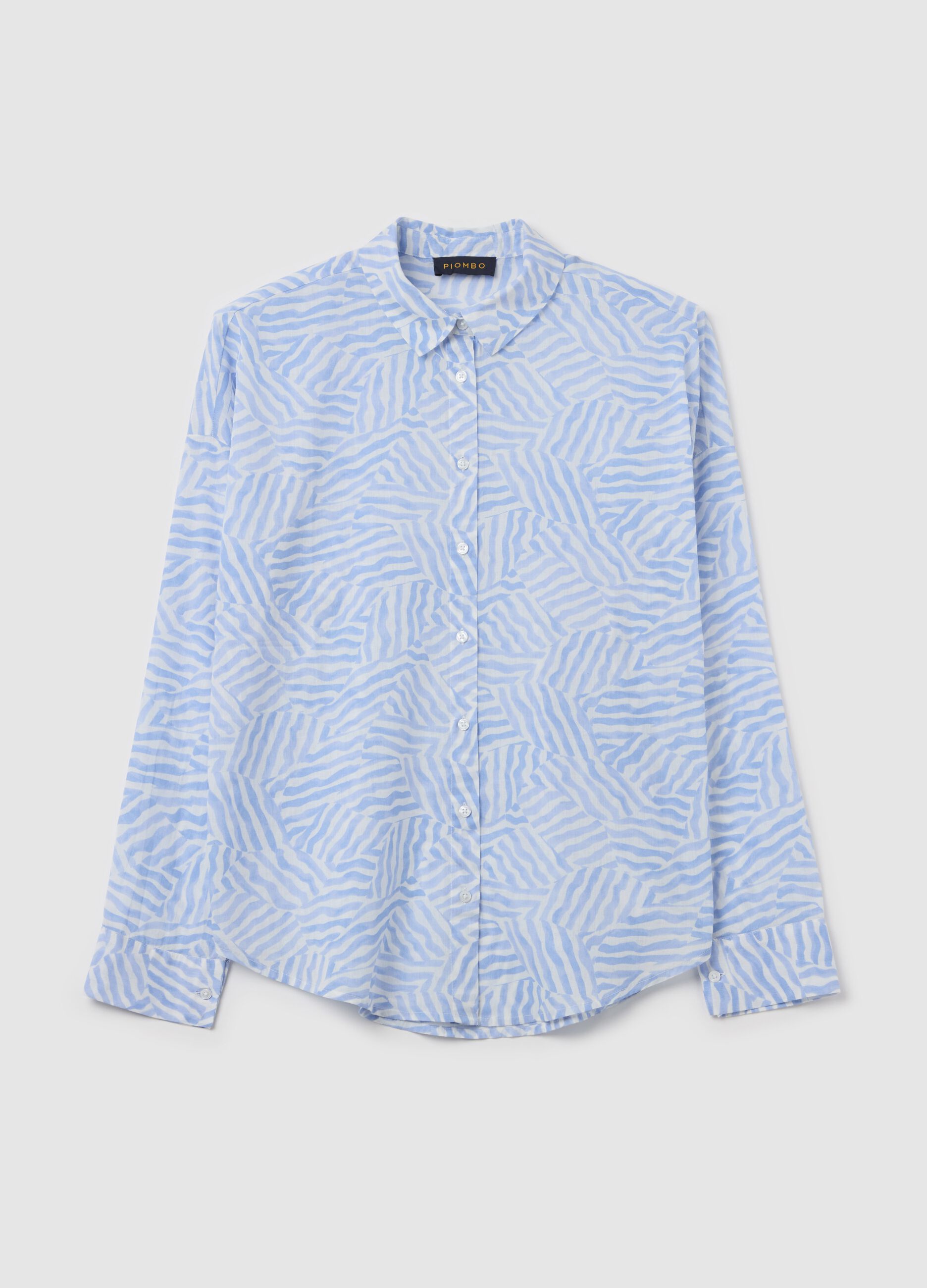 Camicia in cotone con stampa fantasia