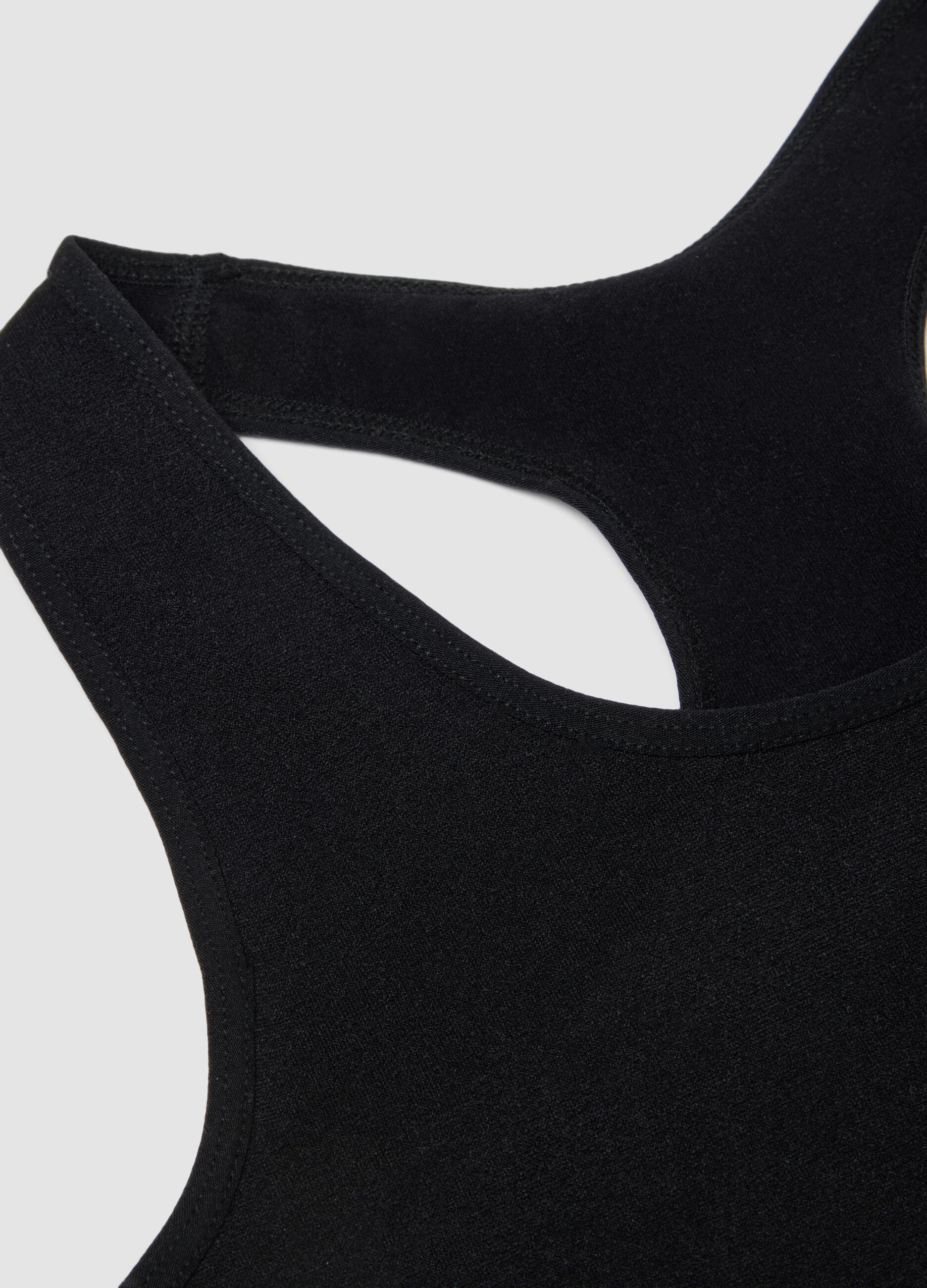 Black stretch microfibre sports bra for girls