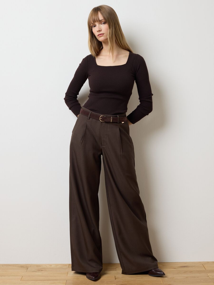 Maglione marrone fitted_2
