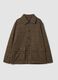 Shacket marrone e gialla in misto lana e viscosa a quadri regular fit_0