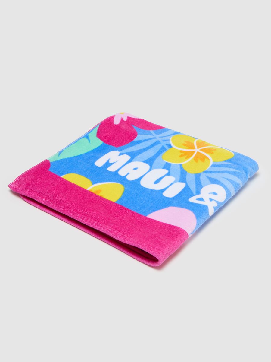 Cotton Beach Towel with Floral Design_0