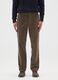 Brown trousers in stretchy corduroy cotton with regular fit_1