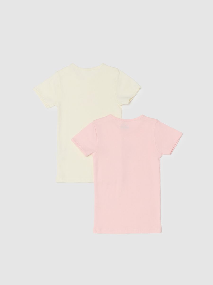 Baby Girl's Multicolour T-shirt Twin Pack in Pure Cotton, Regular Fit_1