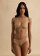 Beige microfibre triangle bra_1