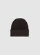 Brown wool blend knitted beanie_0