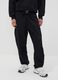 Black sporty cargo trousers with drawstring_1