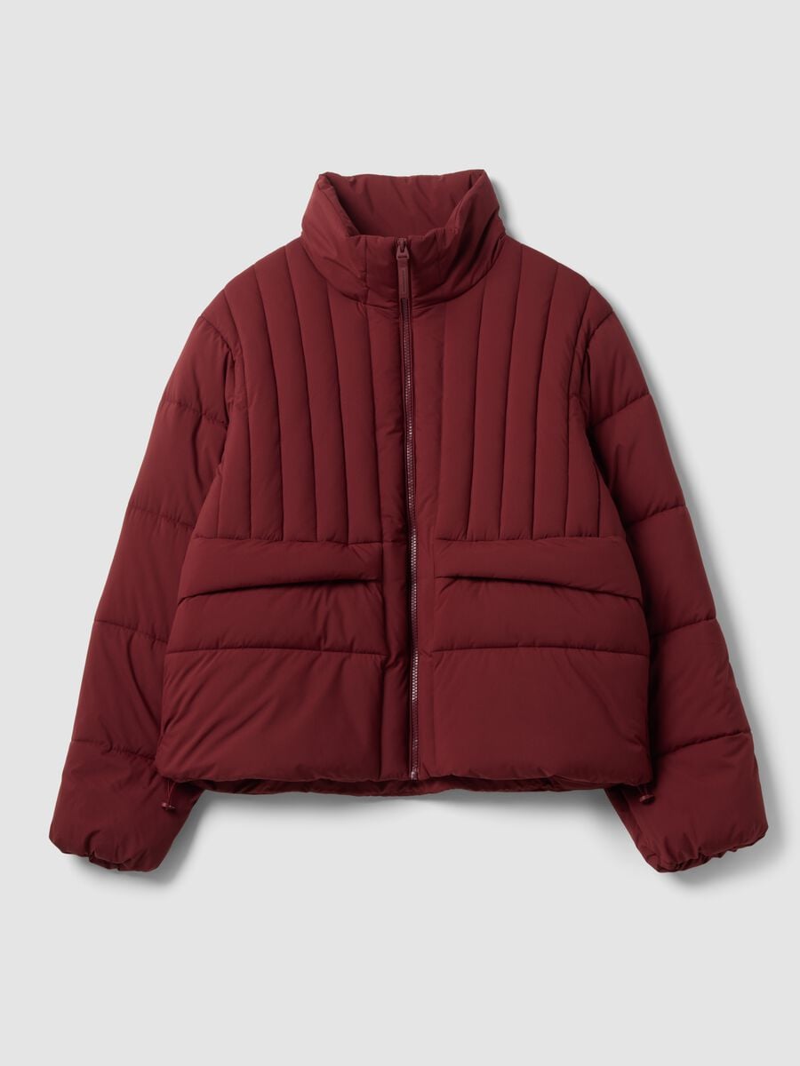 Giacca imbottita rossa con zip e collo alto ALTAVIA STUDIO_4