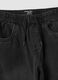 Black pure cotton denim joggers with cargo pockets, relaxed fit_2