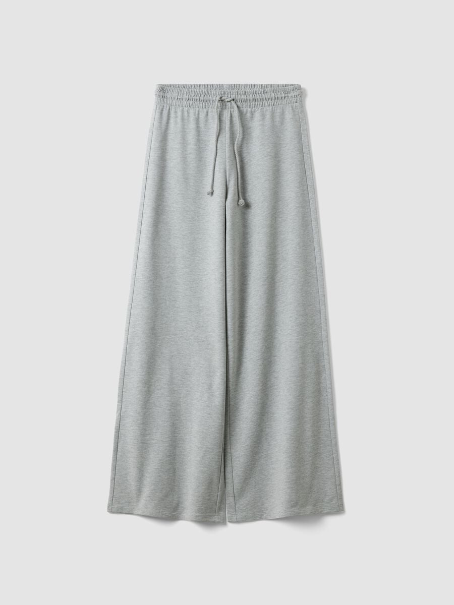 Grey baggy-fit jogger trousers in pure cotton_0