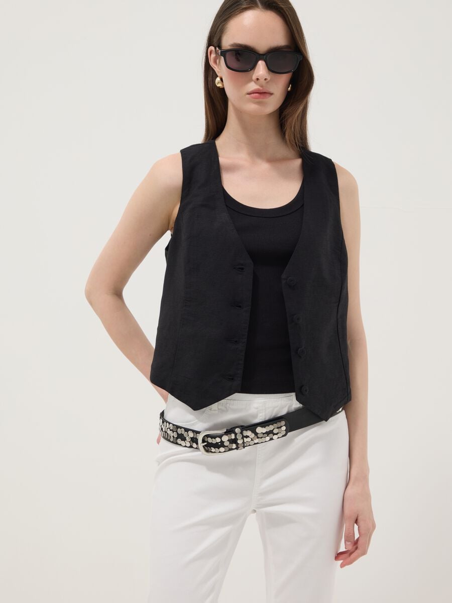White skinny fit stretch denim cotton blend jeans_1