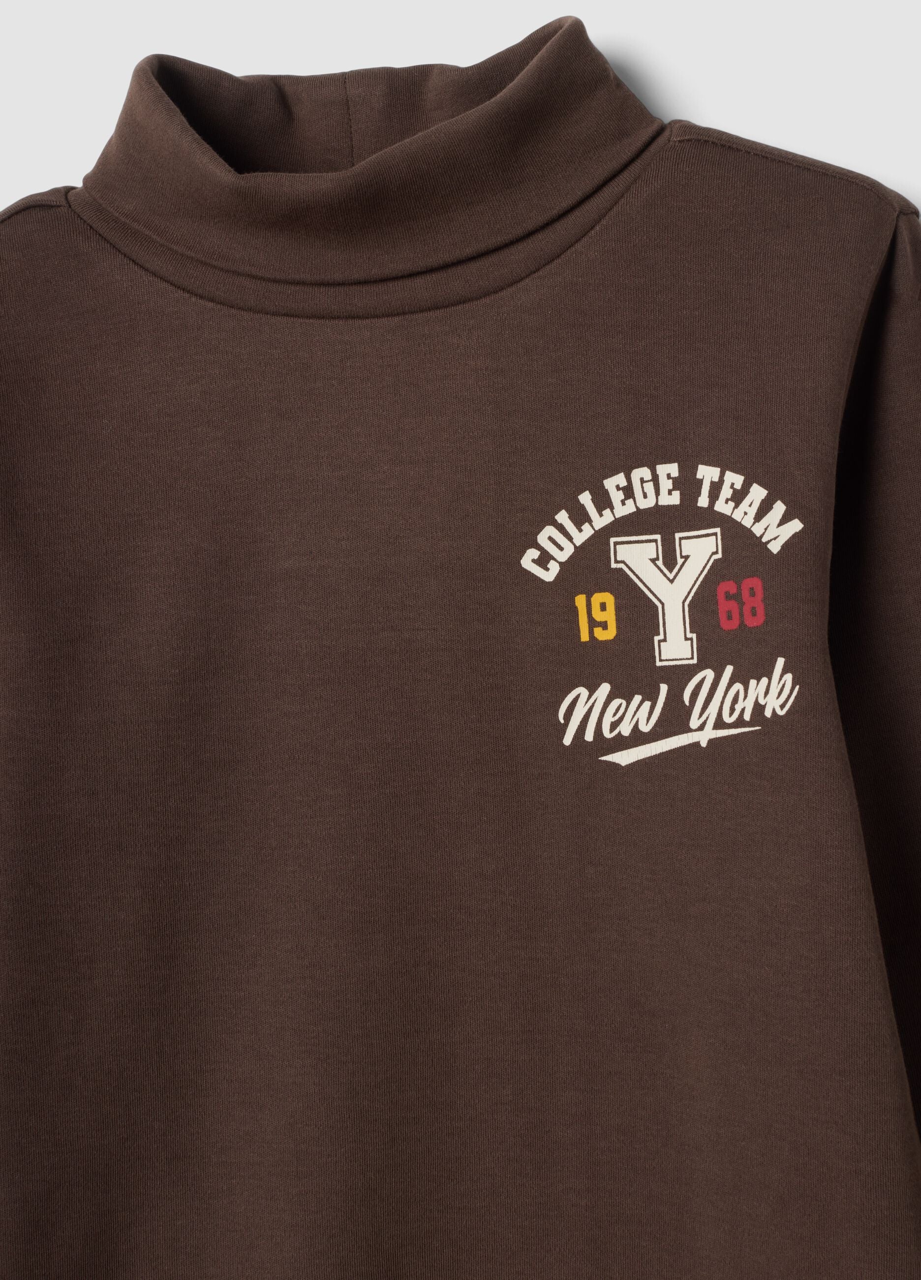 Light brown organic cotton turtleneck jumper