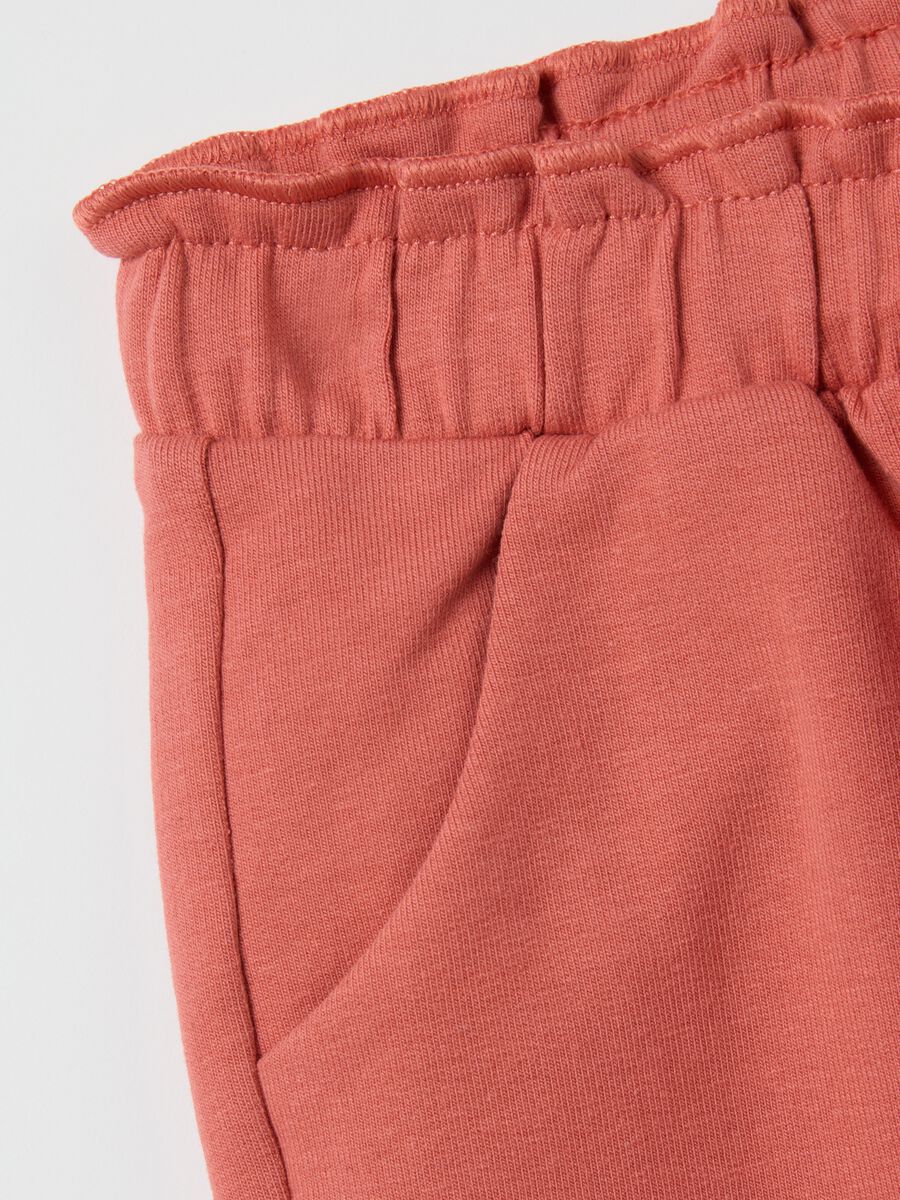 Baby girls' pink stretch cotton trousers regular fit_2