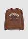Kids' oversized pure brown cotton sweatshirt_0