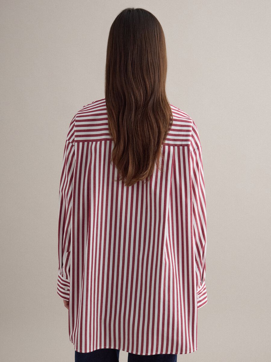 Multicolour striped pure cotton oversized fit shirt_3