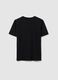 Black pure cotton boys' t-shirt with logo_1