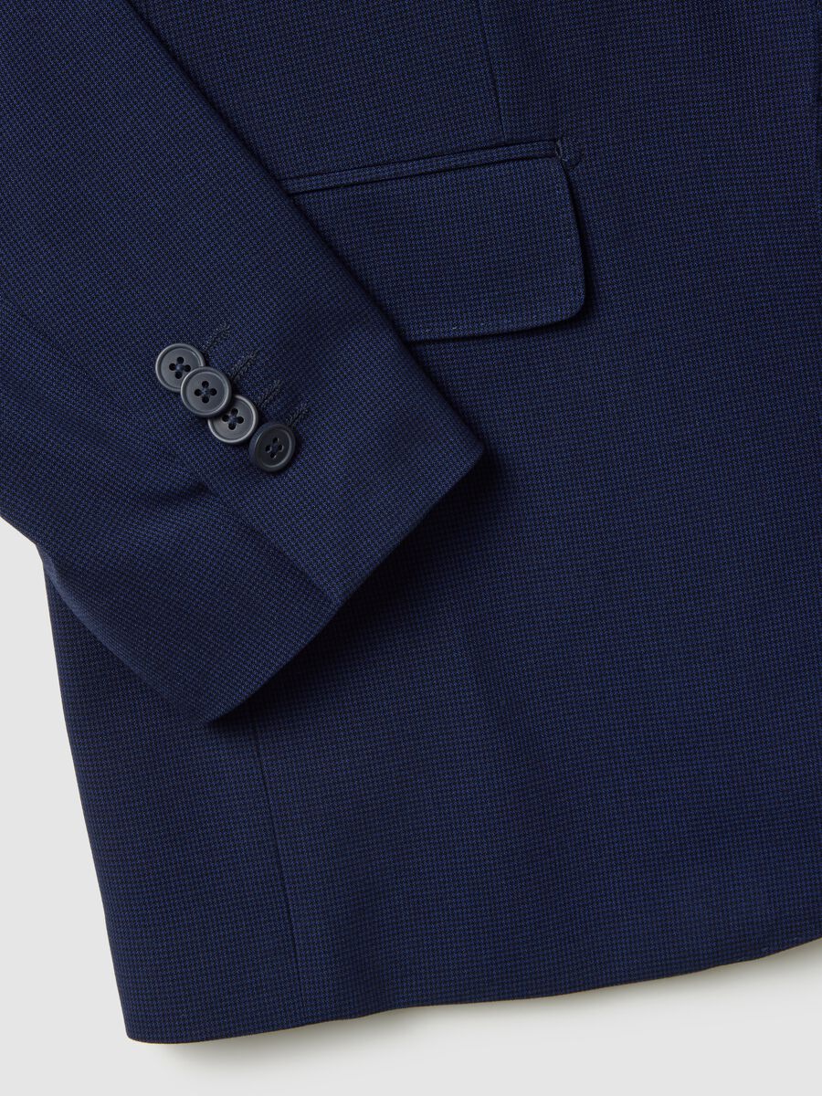 Blazer in tessuto elasticizzato blu slim fit_1