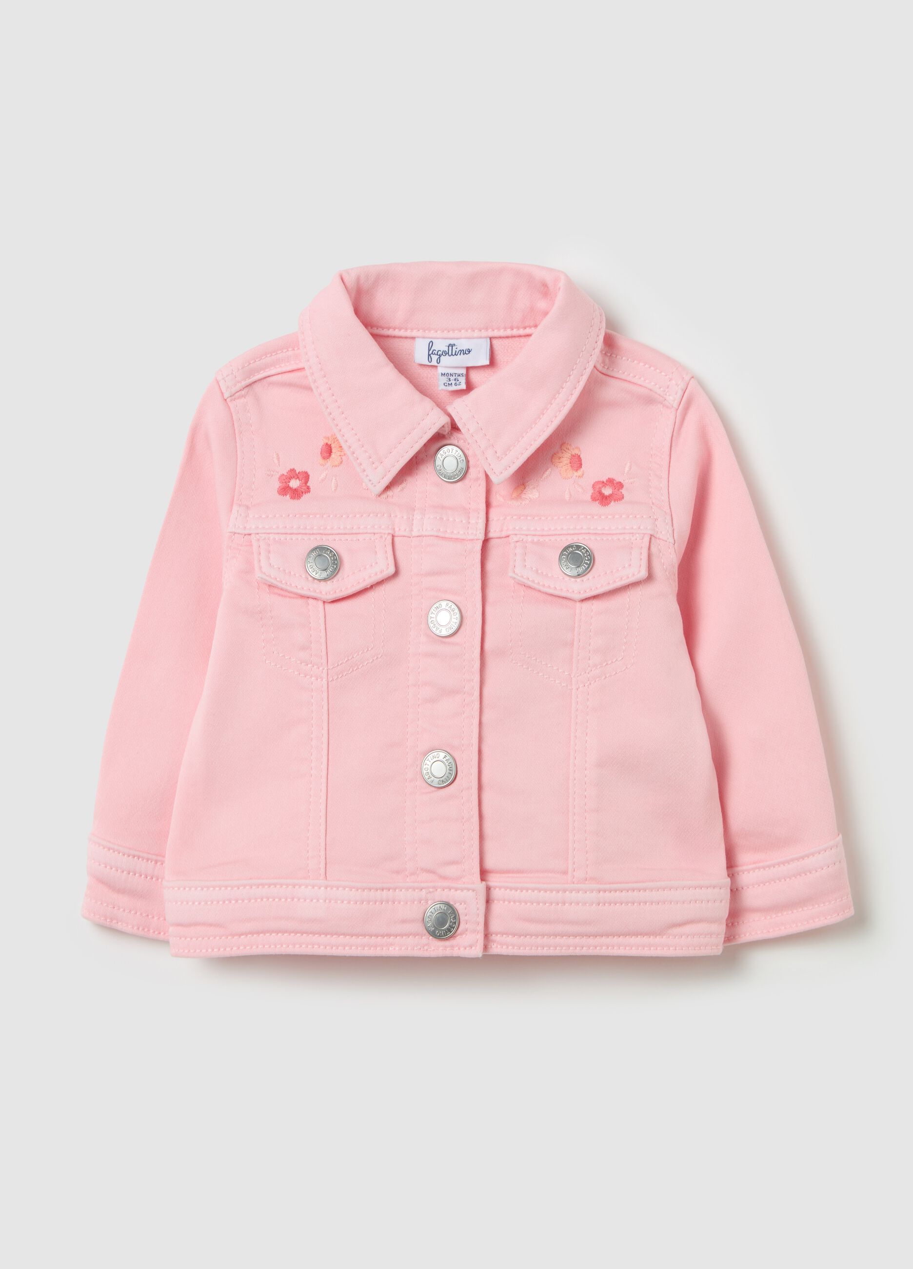 Denim jacket with floral embroidery