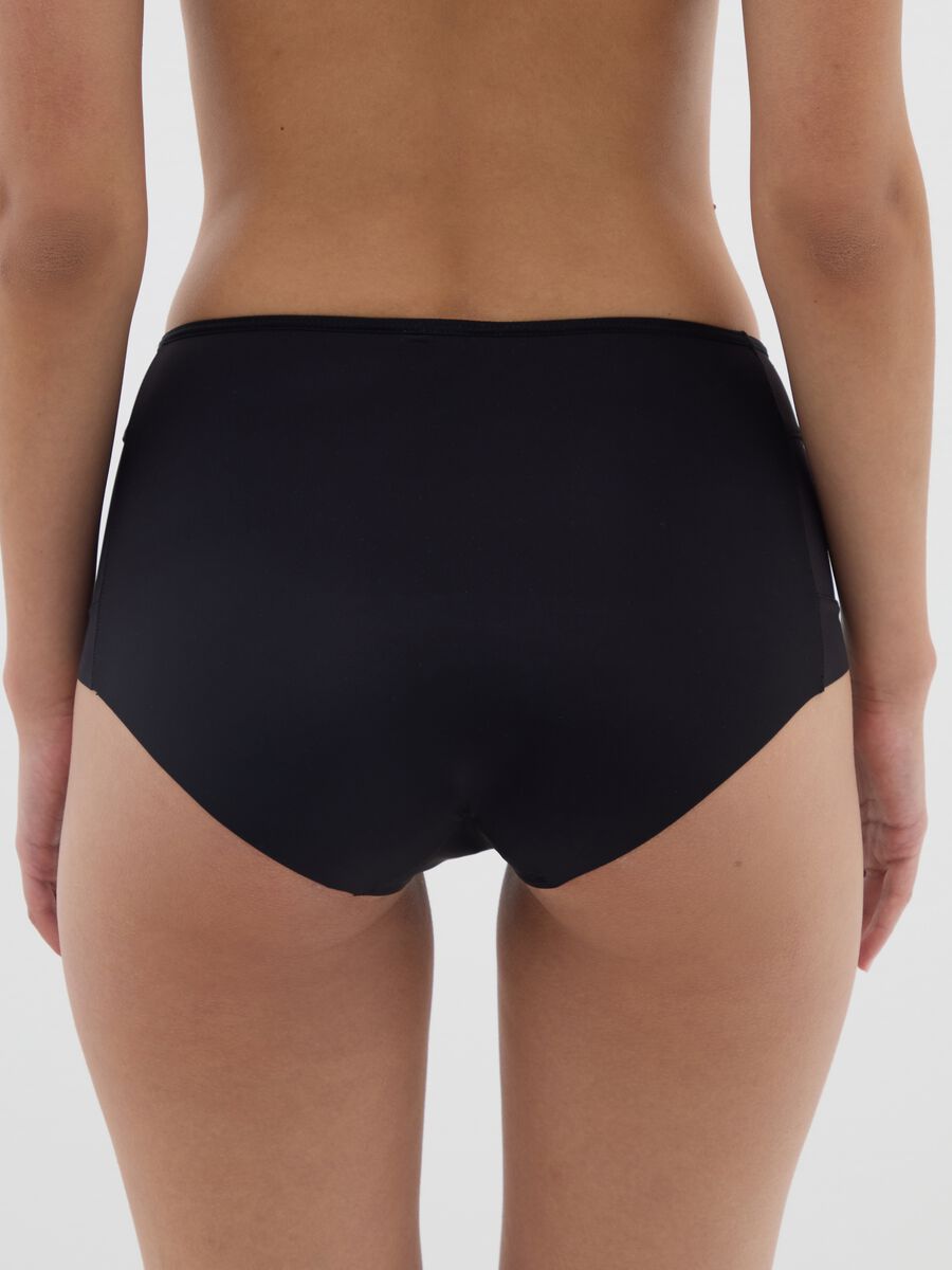 High-waisted black fabric briefs_2