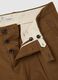 Brown stretch cotton blend chino trousers regular fit_6