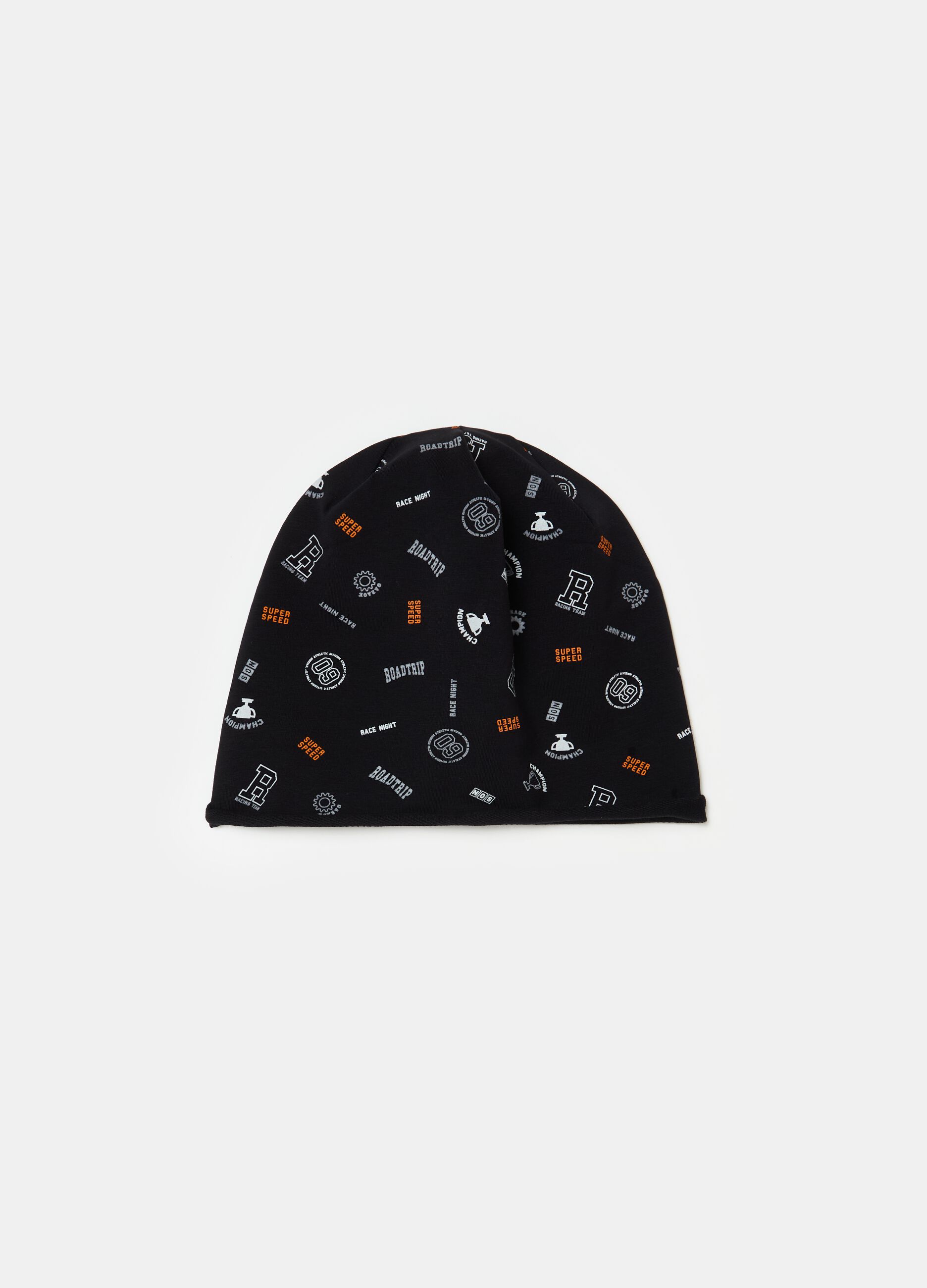 French terry hat with print