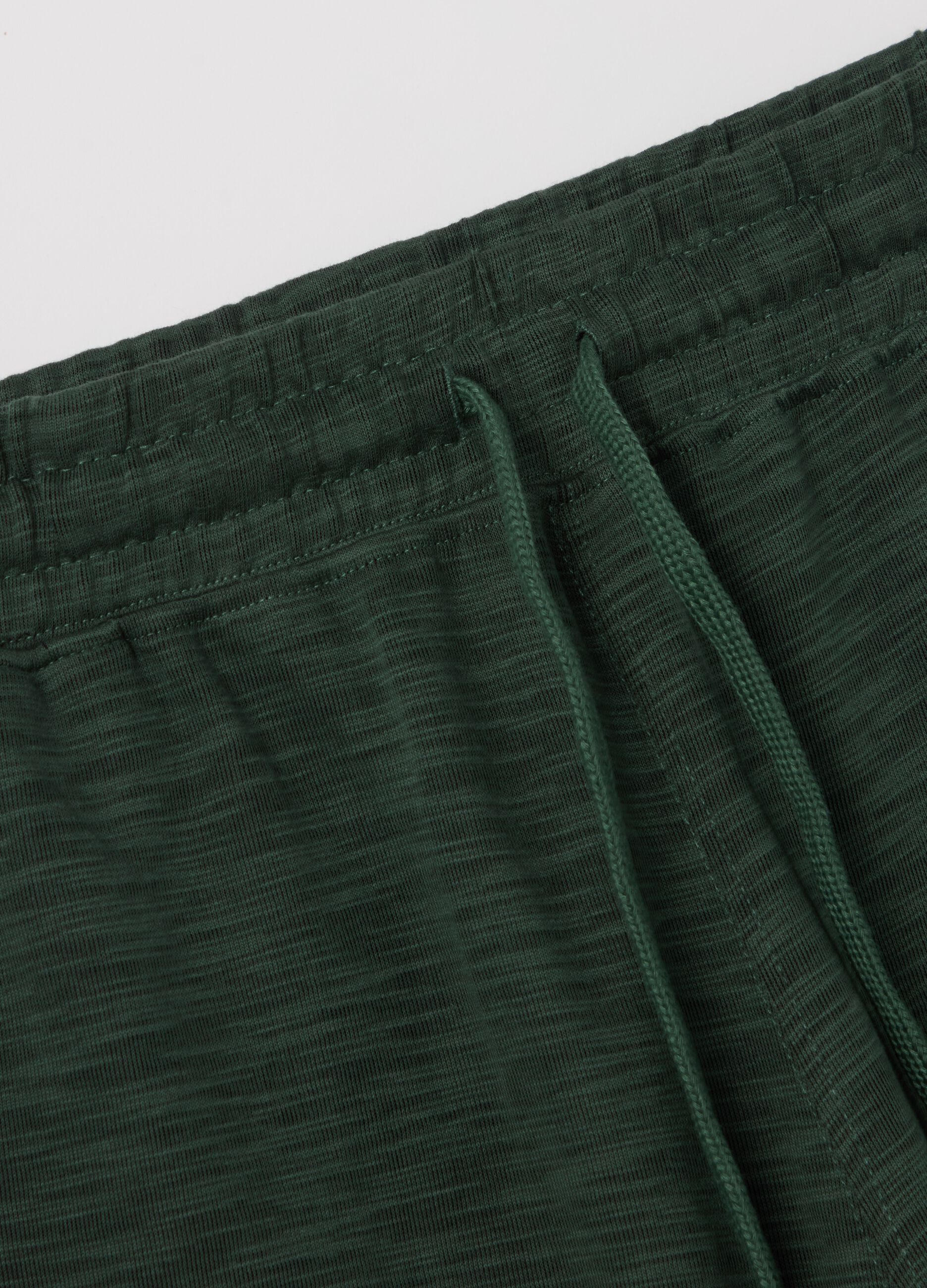 Short pyjamas in slub jersey with drawstring