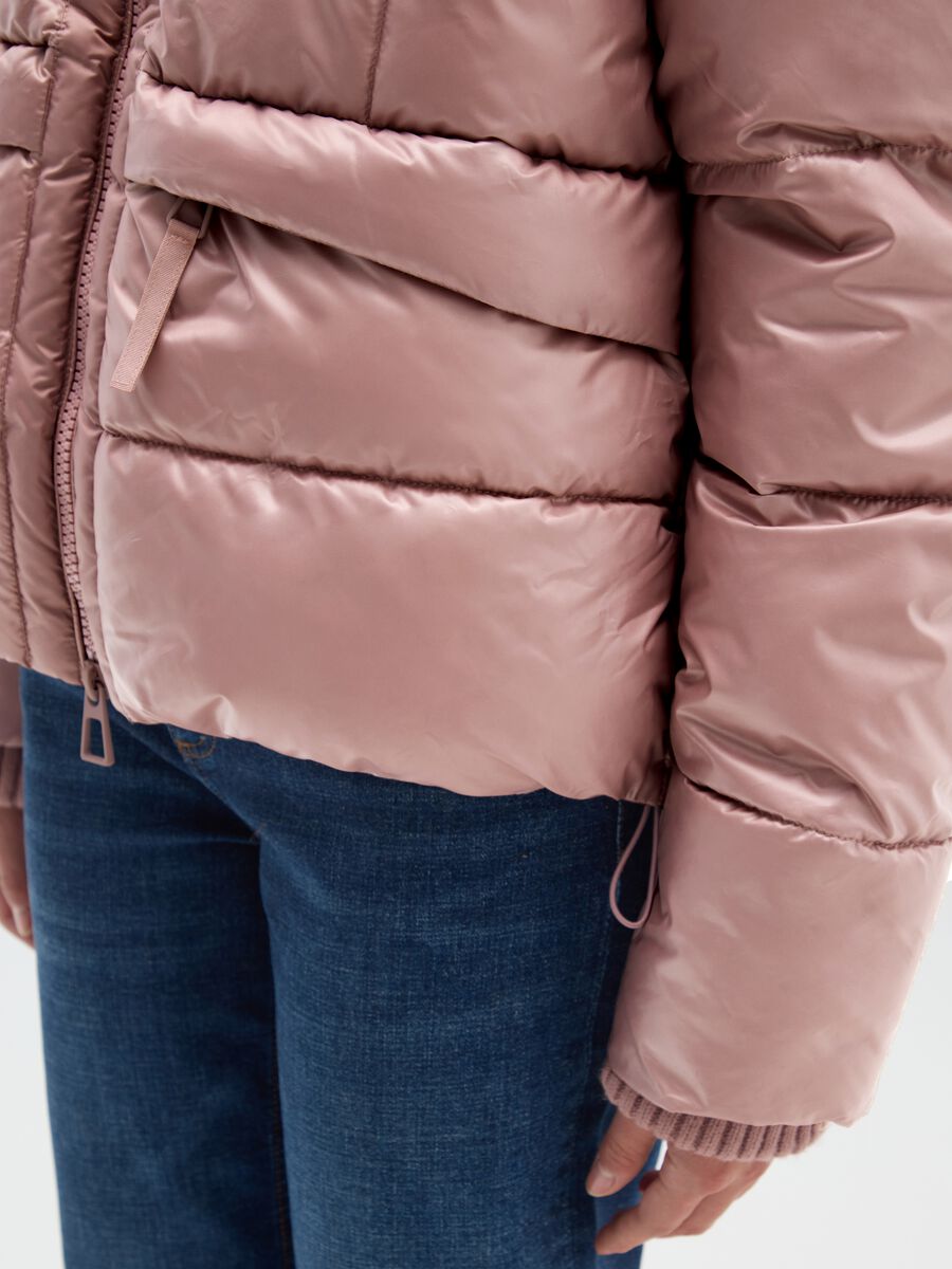 The Iconic Puffer Pink Hooded Jacket_4