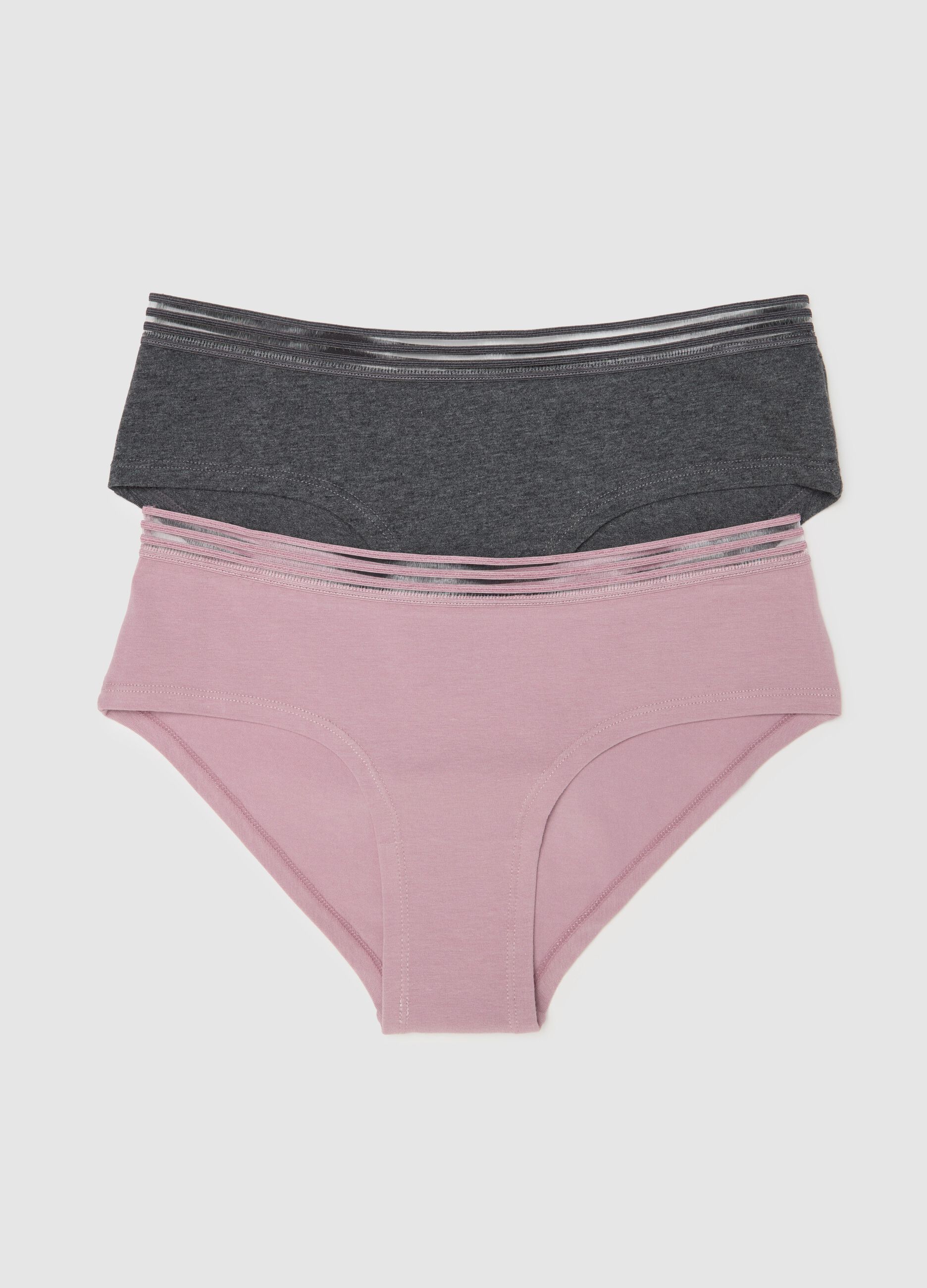 Two-pack French knickers with striped edging